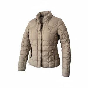 Abercrombie Fitch Quilted‎ Puffer Jacket Down Feather Snap Button/Zipper Size S